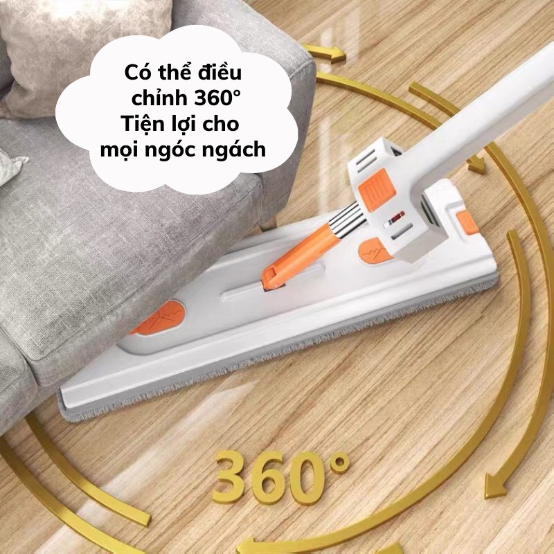 Cây Lau Nhà KikoThiết Kế Mới Lau Siêu Sạch Chổi Xoay 360 Độ