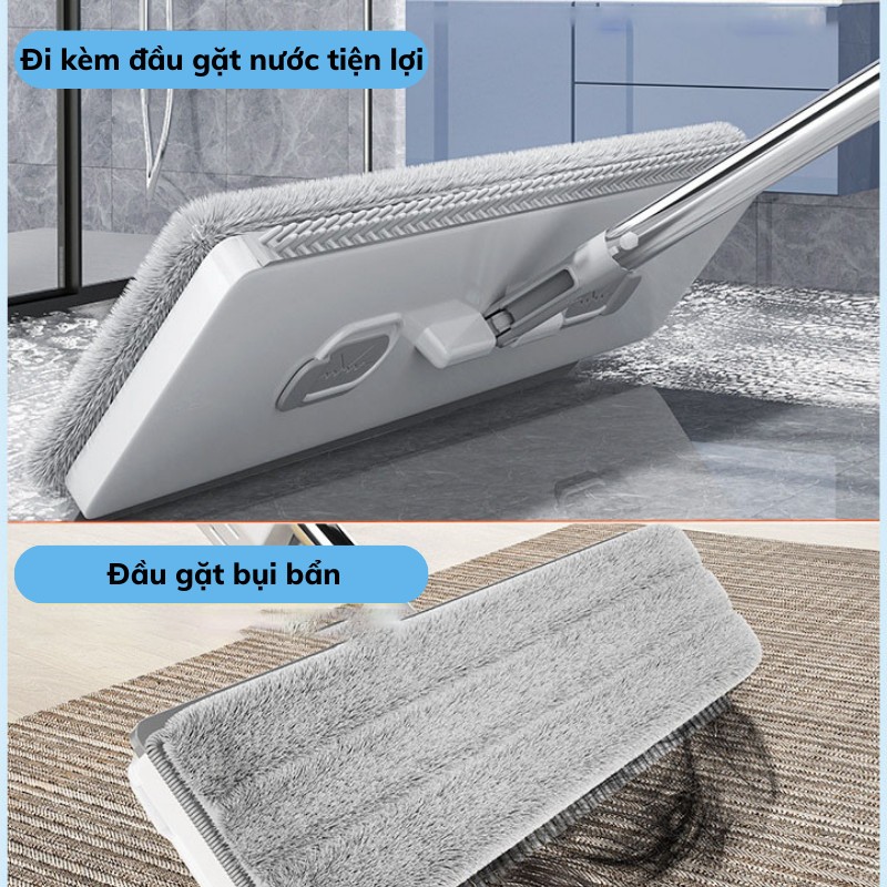 Chổi Lau Nhà Kiko Thiết Kế Thông Minh Xoay 360 Độ Tặng Kèm Bông Lau