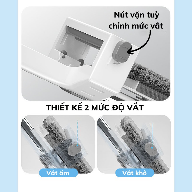Chổi Lau Nhà Kiko Thiết Kế Thông Minh Xoay 360 Độ Tặng Kèm Bông Lau