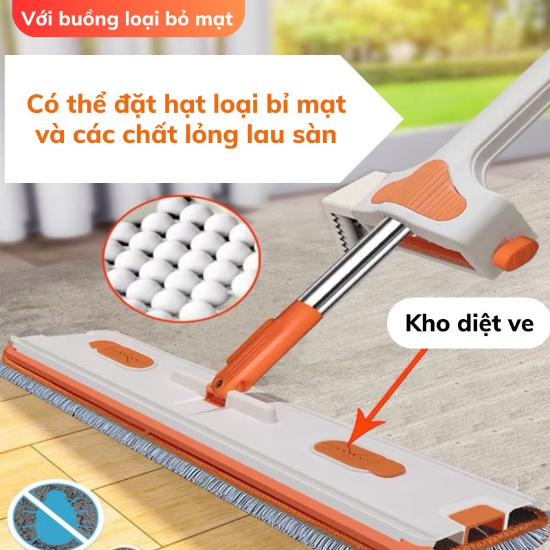 Cây Lau Nhà KikoThiết Kế Mới Lau Siêu Sạch Chổi Xoay 360 Độ