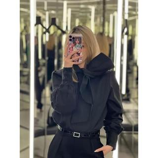 Sơ mi đai nơ cổ Eclipse Clothing