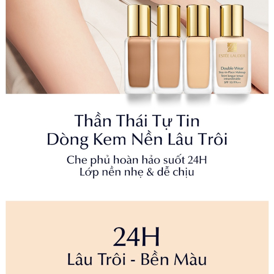 Kem Nền Estee Lauder Double Wear Stay-in-Place Makeup SPF 10/PA++ Foundation xuất xứ Uk size 7ml 30ml