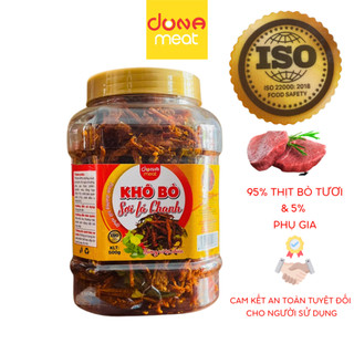 Khô bò sợi lá chanh dona meat - hũ 500g
