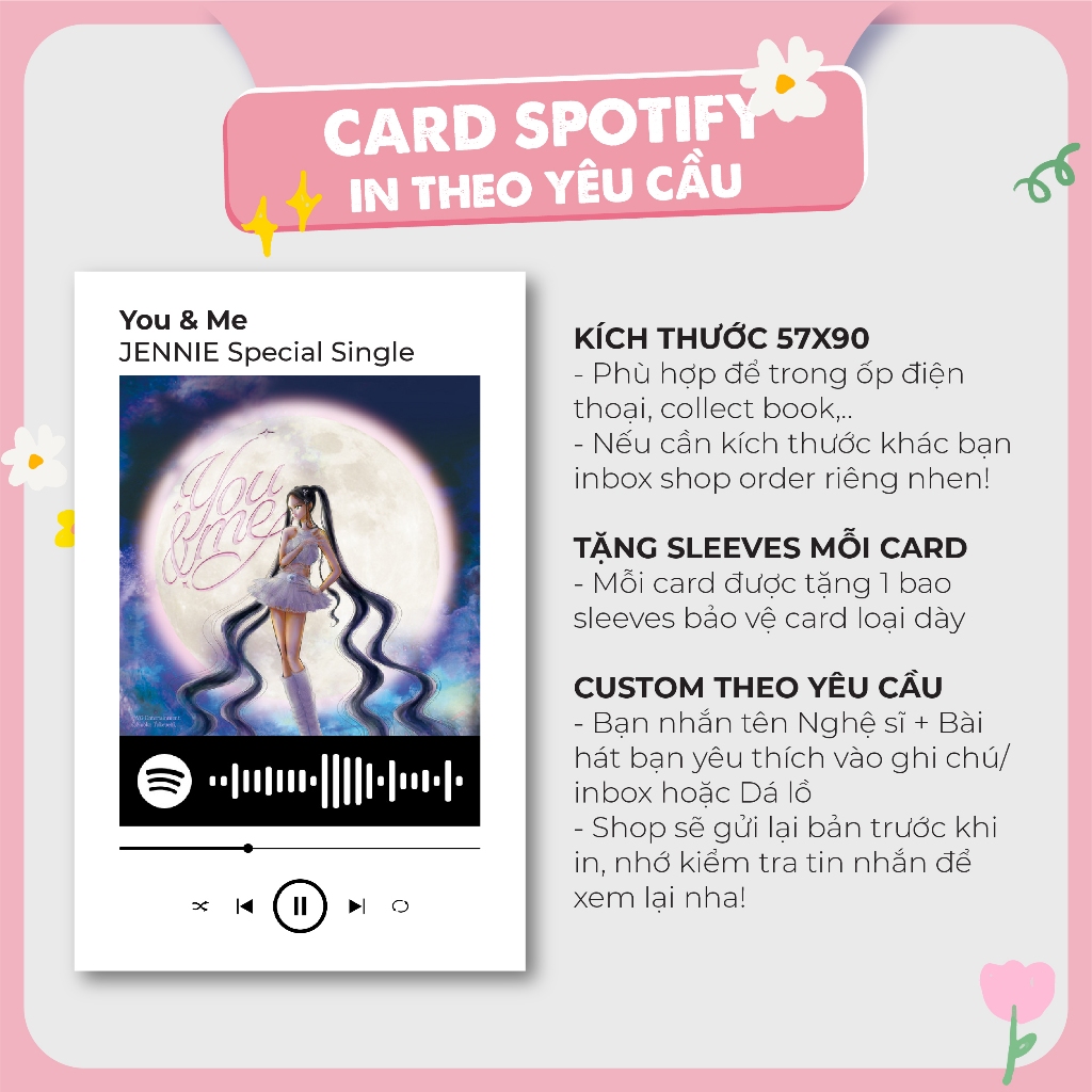 CARD SPO-TI-FY in theo yêu cầu custom nghệ sĩ 57x90mm
