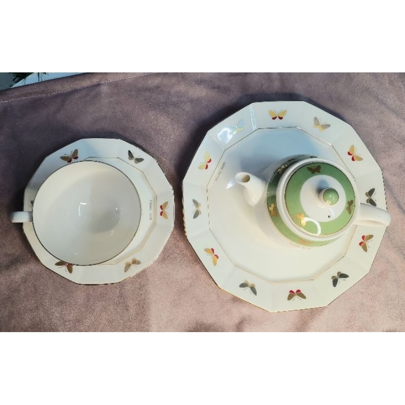 Set Bình Trà Và Tách Trà Hiệu Hanae Mori Siêu Xịn