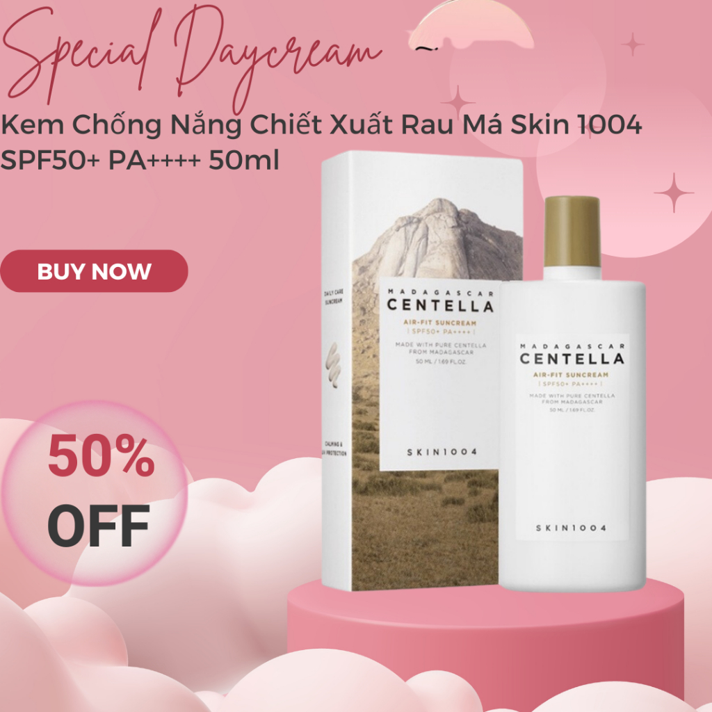 Kem Chống Nắng Chiết Xuất Rau Má Skin 1004 SPF50+ PA++++ 50ml