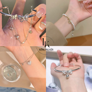 [XƯỞNG SALE SẬP SÀN] Vòng Đeo Tay Lắc Tay Nữ Chuỗi Hạt Ngọc Trai Mặt Nơ/ Trái Tim Phong Cách Hàn Quốc Sang Trọng