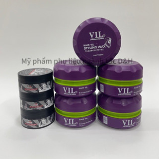  VIL Sáp vuốt tóc tạo kiểu dành cho nam sáp cứng tạo kiểu màu đen hũ 80gr và sáp bóng pha lê màu tím dung tích 150gr 
