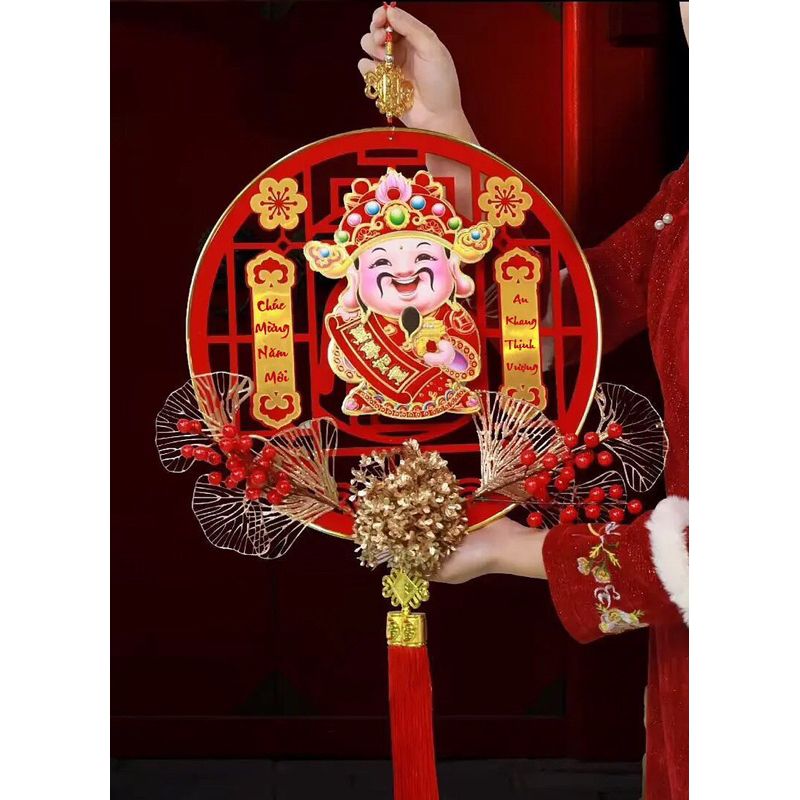 Dải treo thần tài lắc đầu Mẫu Mới tết 2024 , trang trí, decor ngày tết , hoa kim tiền, mang lại may mắn tài lộc