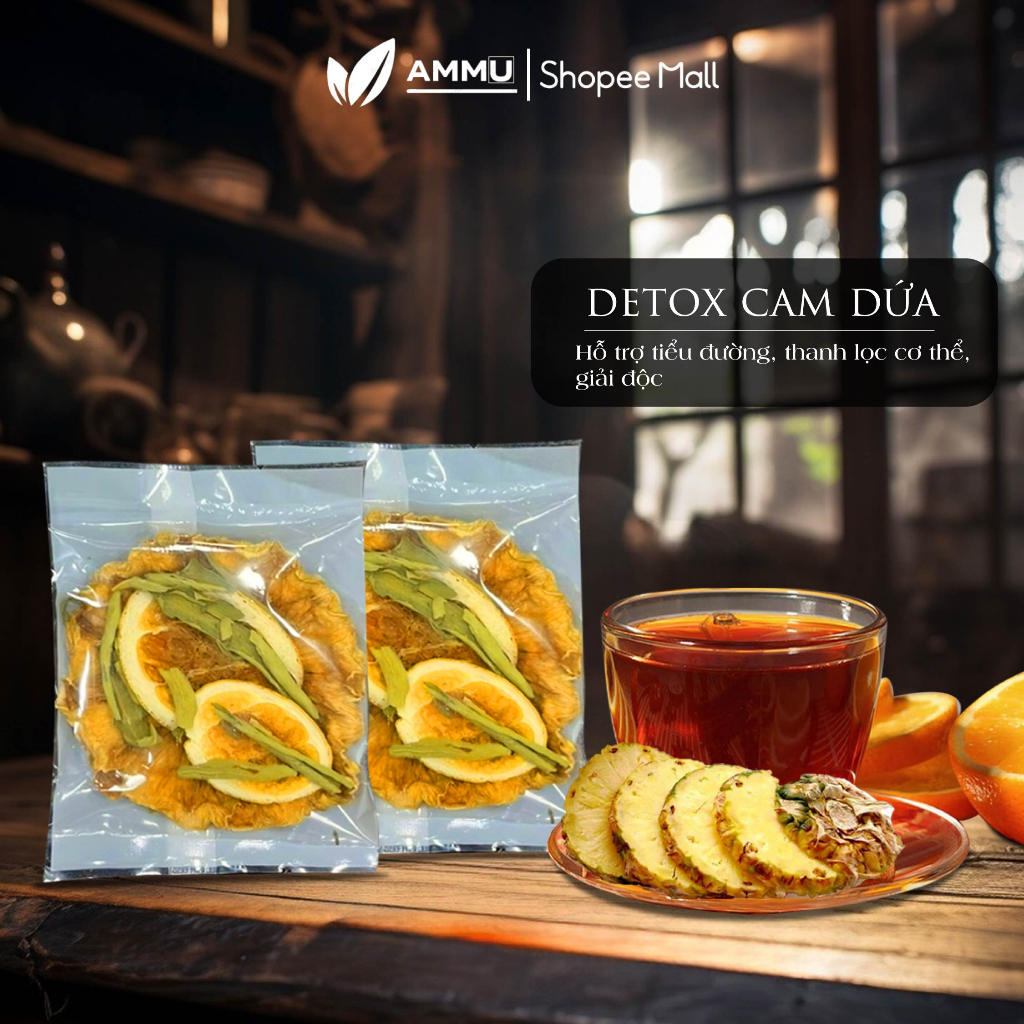 Trà dưỡng nhan hoa thảo mộc ammu mix 8 vị giúp thanh lọc cơ thể