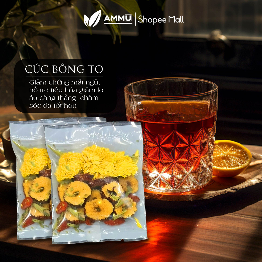 Trà dưỡng nhan hoa thảo mộc ammu mix 8 vị giúp thanh lọc cơ thể