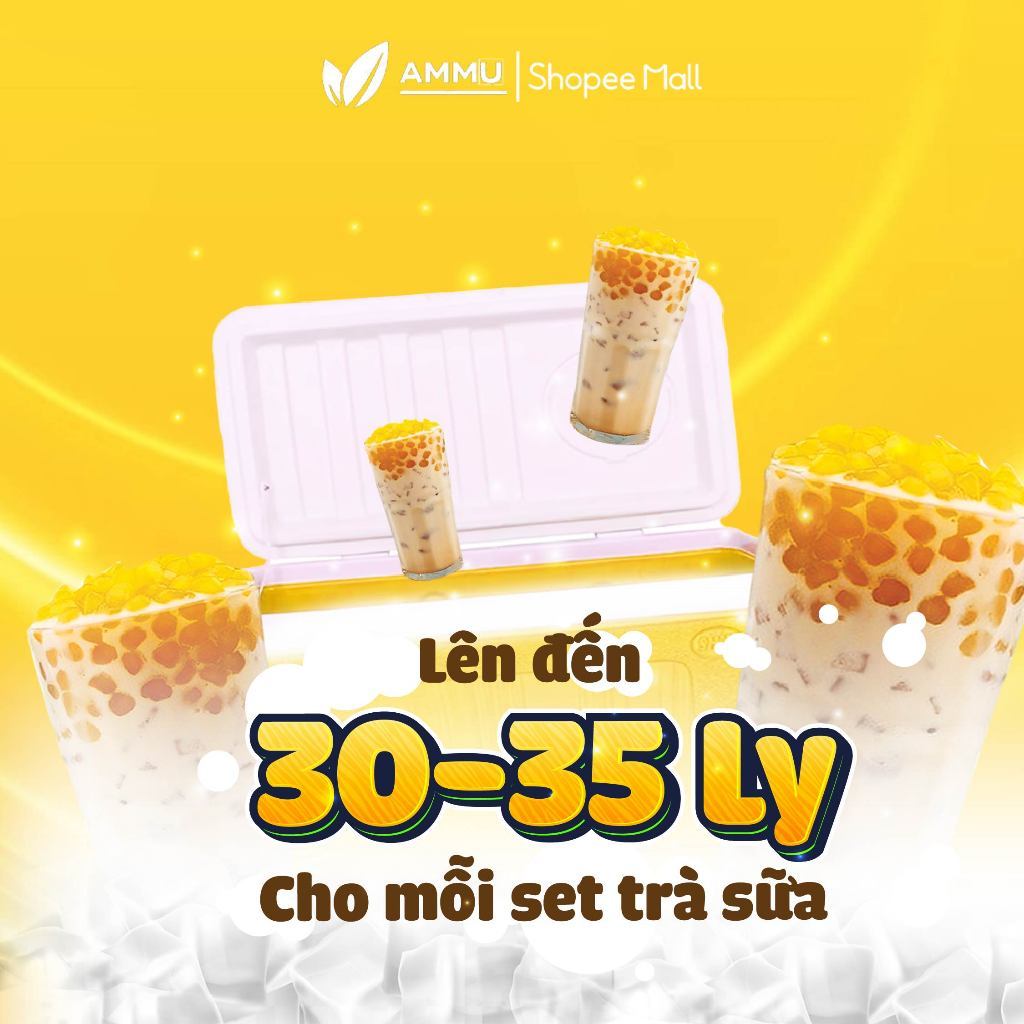 Set Trà Sữa Tự Pha AMMU   có 7 vị  Phúc Long, Thái Xanh, Thái Đỏ, Khoai Môn, Sô Cô la