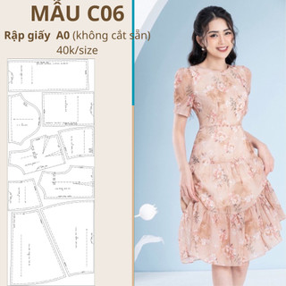 Rập giấy a0 váy c06