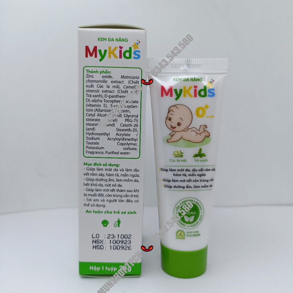 Kem đa năng MyKids tuýp 20g – Giúp làm mát da và mờ vết côn trùng cắn, hăm tã, mẩn ngứa, an toàn cho trẻ sơ sinh