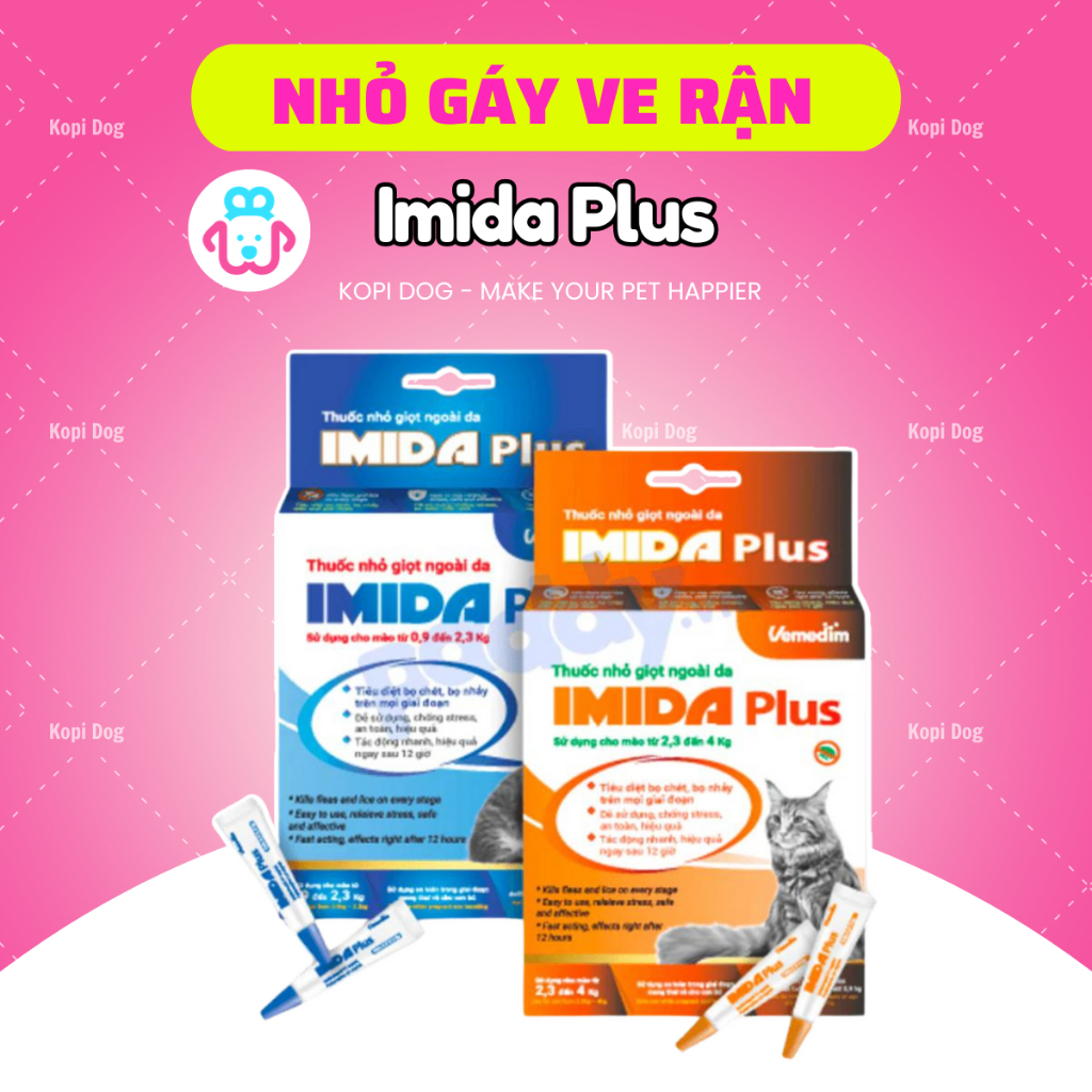 Nhỏ gáy ve rận bọ chét cho mèo IMIDA PLUS