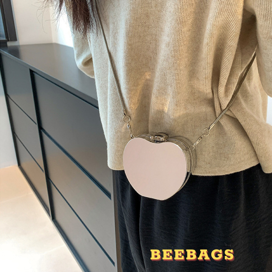 Túi Mini Trắng Gương Mặt Xước Nhẹ Kèm Dây Đeo Chéo | TX204 | Túi Mini Hợp Kim Tráng Gương Trang Trí Dễ Phối Đồ Đi Chơi