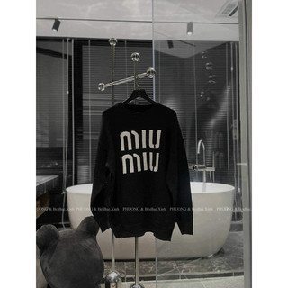 A005 Áo Len Dệt Kim Chữ MiuMiu, Áo len SWT Form rộng Hottrend 2023