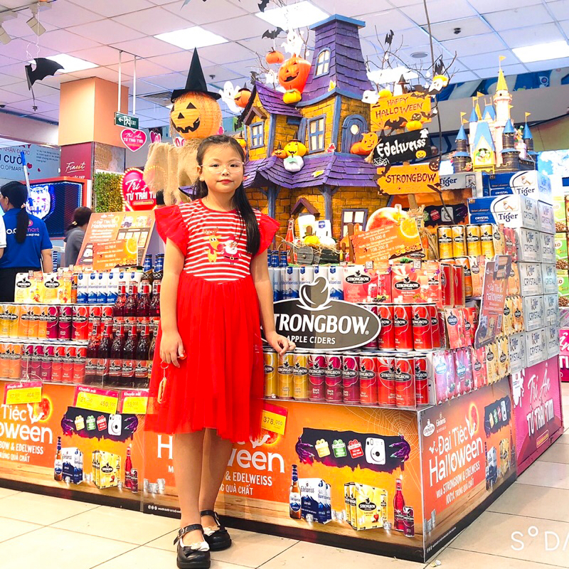 Đầm Noel cho bé gái 8-30kg, di đầm đỏ Xoè phối ren mềm cao cấp cho bé gái