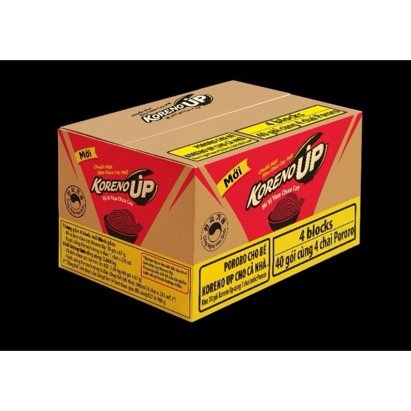 💥💥 💥 💥10 mì KORENO UP tôm chua cay kèm 1 chai pororo