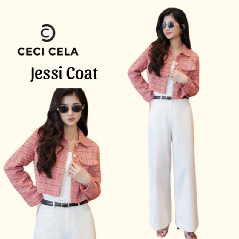 Ceci Cela - Áo khoác dạ cổ bẻ sang trọng Jessi