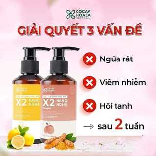 Dung dịch vệ sinh phụ nữ Gel X2 Nano Nghệ Giảm Ngứa Cỏ Cây Hoa Lá 150ml Chính hãng