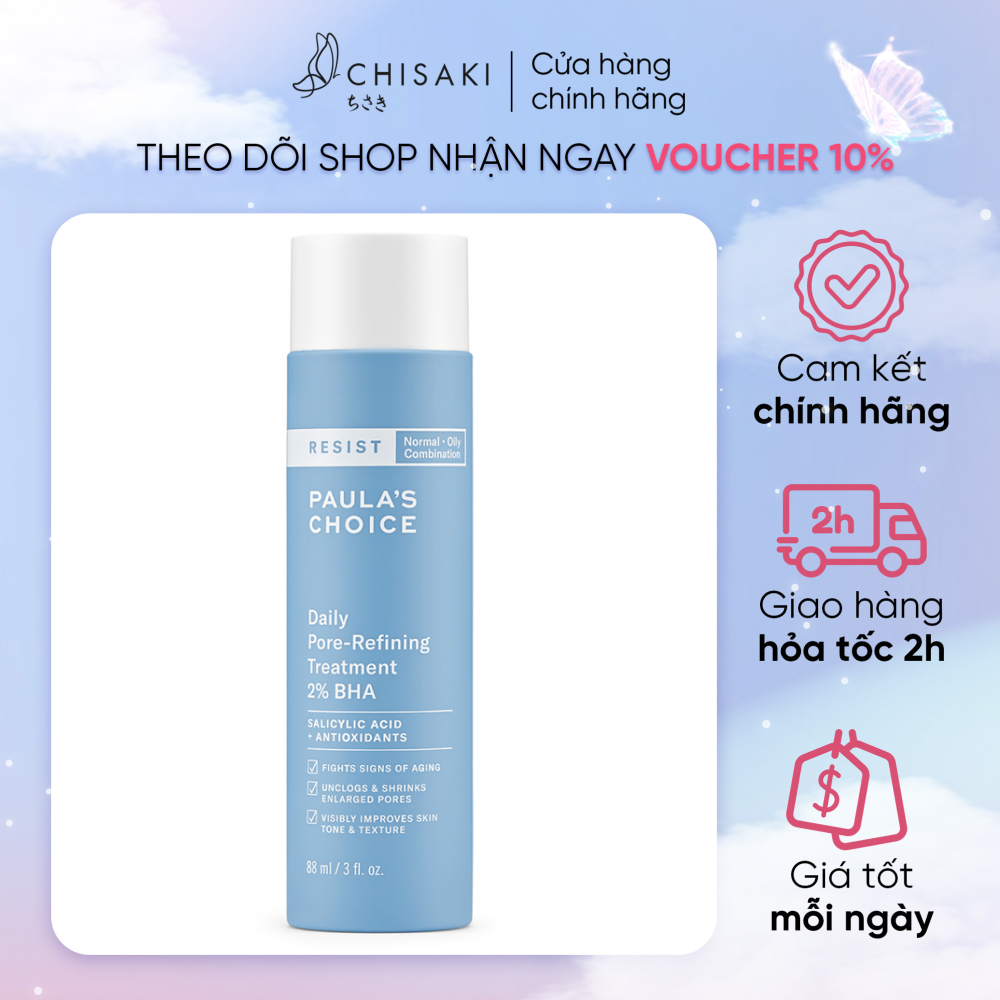 Dung dịch tẩy da chết và thu nhỏ lỗ chân lông Paula's Choice Resist Daily Pore Refining Treatment 2% BHA 88ml