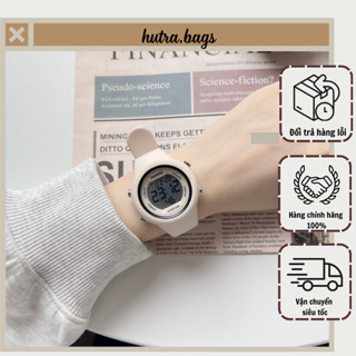 Đồng Hồ Nữ Điện Tử Mặt Tròn Có Đèn Led Phong Cách Năng Động Dễ Phối Đồ