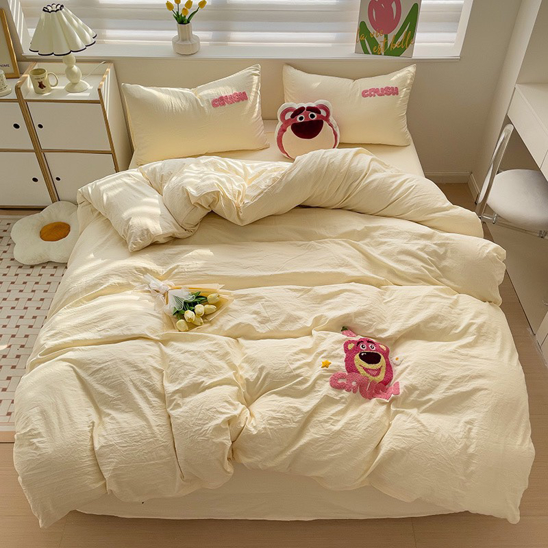 Bộ chăn ga gối cotton thêu hàng nhập khẩu sẵn tại Sam-Store