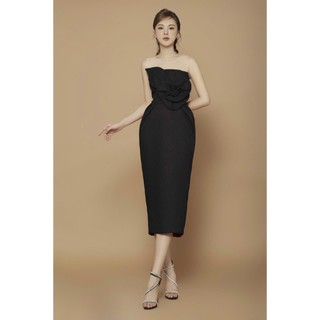 Đầm body đính bông phối lưới