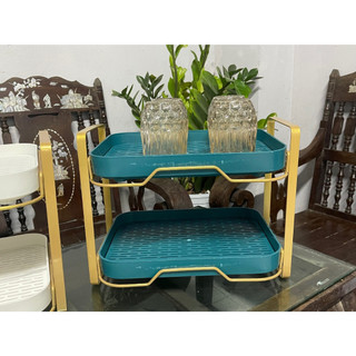 Giá kệ để cốc chén ly Cao cấp 2 tầng .Nhựa Pp Khung kim loại Sơn tĩnh điện _Chống gỉ hàng loại (2024)