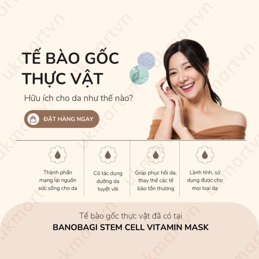 Combo 10 Miếng Mặt Nạ Giấy Banobagi Mask Stem Cell Vitamin 30g