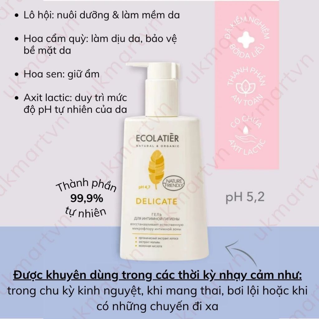 Dung Dịch Vệ Sinh Phụ Nữ ECOLATIER 250ml