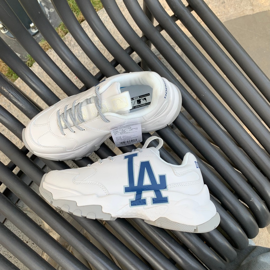 Giày MLB Bigball Chunky LA chính hãng, giày sneaker thể thao độn đế logo LA xanh