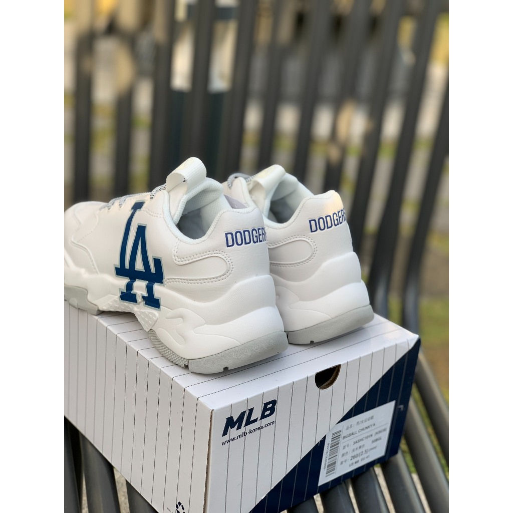 Giày MLB Bigball Chunky LA chính hãng, giày sneaker thể thao độn đế logo LA xanh