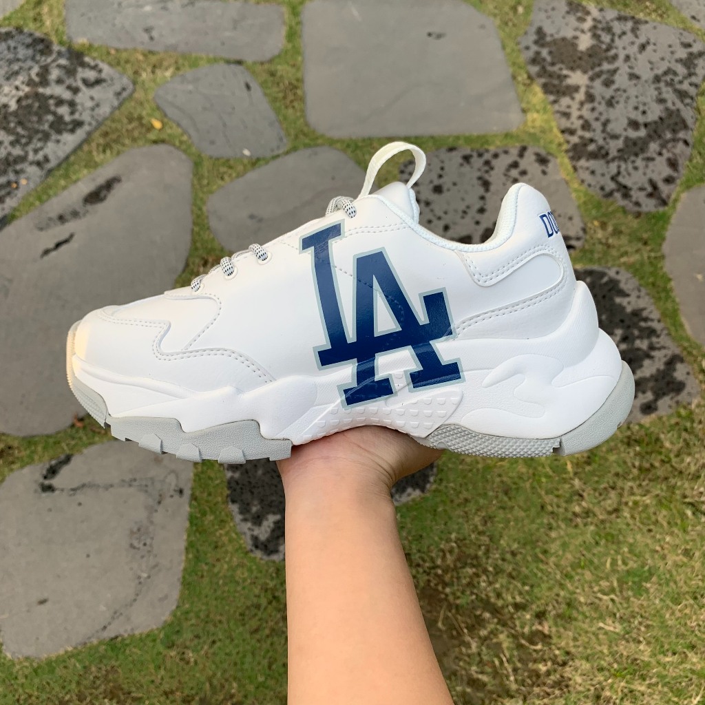 Giày MLB Bigball Chunky LA chính hãng, giày sneaker thể thao độn đế logo LA xanh