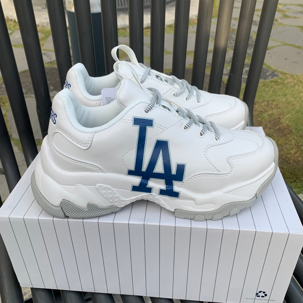Giày MLB Bigball Chunky LA chính hãng, giày sneaker thể thao độn đế logo LA xanh
