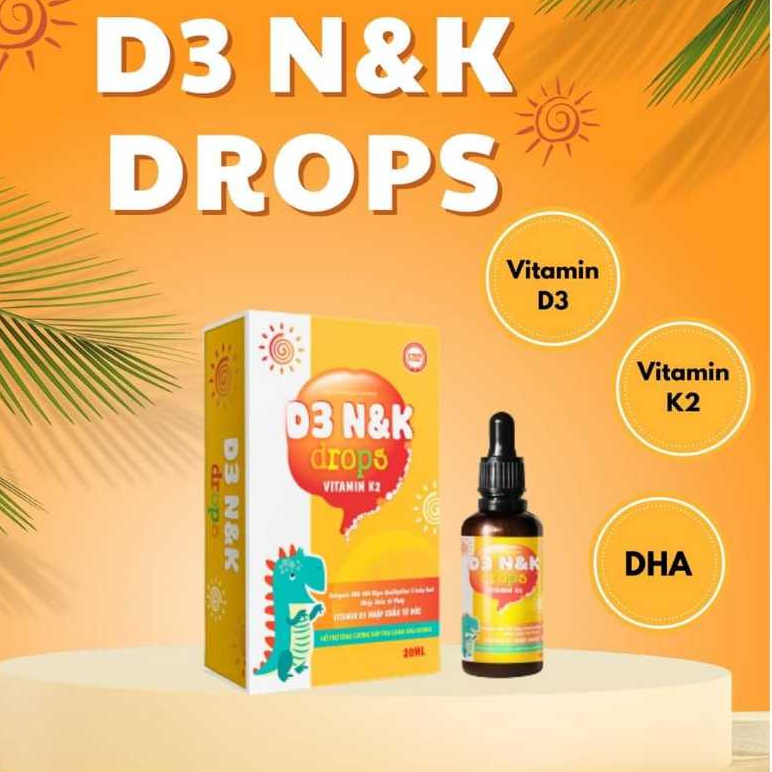 D3 N&amp;K DROPS nhập khẩu tại ĐỨC, Bổ xung Vitamin D3 K2 Mk7 cho bé, giúp trẻ cao lớn và thông minh hơn. Lọ 20ml