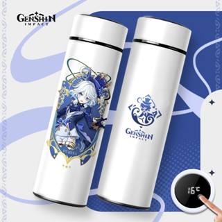 Bình nước giữ nhiệt Genshin Impact đựng nước lạnh và nóng có màn hiển thị nhiệt độ 500ml Inox 304