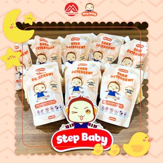 Combo 4 gói - NƯỚC GIẶT 800ML STEPBABY - Nước giặt xả quần áo trẻ em