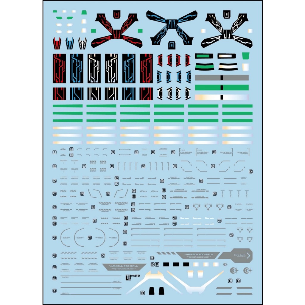 Decal nước dán mô hình HG FM CALIBARN Witch Mercury các loại - water sticker