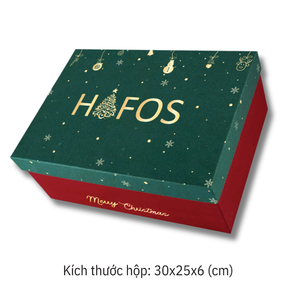 Hộp đóng gói Hafos chủ đề Giáng Sinh, phiên bản Giới Hạn, chất liệu giấy couche cứng dày dặn, hạn chế gãy