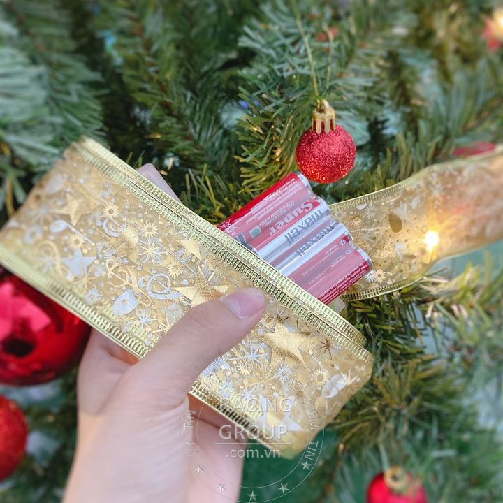 Ruy Băng Đèn Led Ruy Băng 10m 5m 1m Bản To 5cm Màu Vàng Trang Trí Cây Thông Noel Nhà Cửa Mùa Giáng Sinh