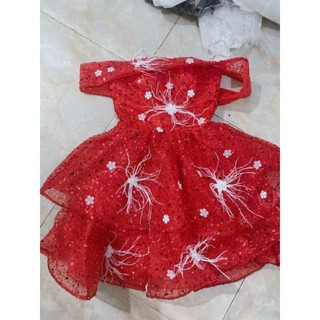 ĐẦM XÒE TRỄ VAI PHỒNG ĐÍNH HOA ( được kiểm tra hàng)