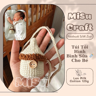 🍼 Túi Đựng Tỏi Hình Bình Sữa Cho Bé bằng sợi len Handmade