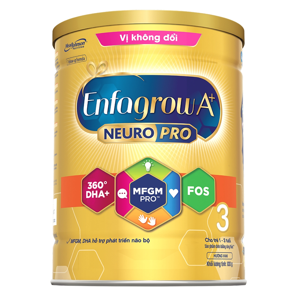 HSD: 30/11/2024 Sữa bột Enfagrow A+ 3 Neuropro 830g vị không đổi