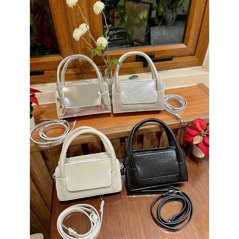 Túi xách nữ, túi đeo chéo thời trang công sở Hàn Quốc đeo chéo hot trend _ T68 BAG HAiI QUAI DÁNG HỘP CẦM TAYy