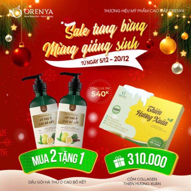Dầu gội thảo dược Hà Thủ Ô Orenya Tặng 50k/1 sp ngăn rụng tóc,làm dày tóc hết gàu  kềm nhờn tóc bồng bềnh không bết rít