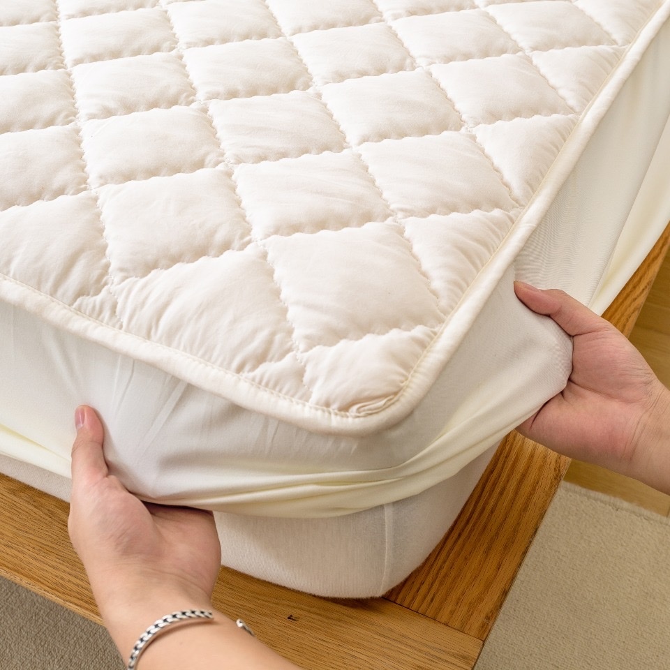 Bộ Ga Gối Cotton Thô Linen Trần Bông Dày Dặn,Trải Lên Giường Căng Phẳng Giảm Nhăn Xô Khi Nằm