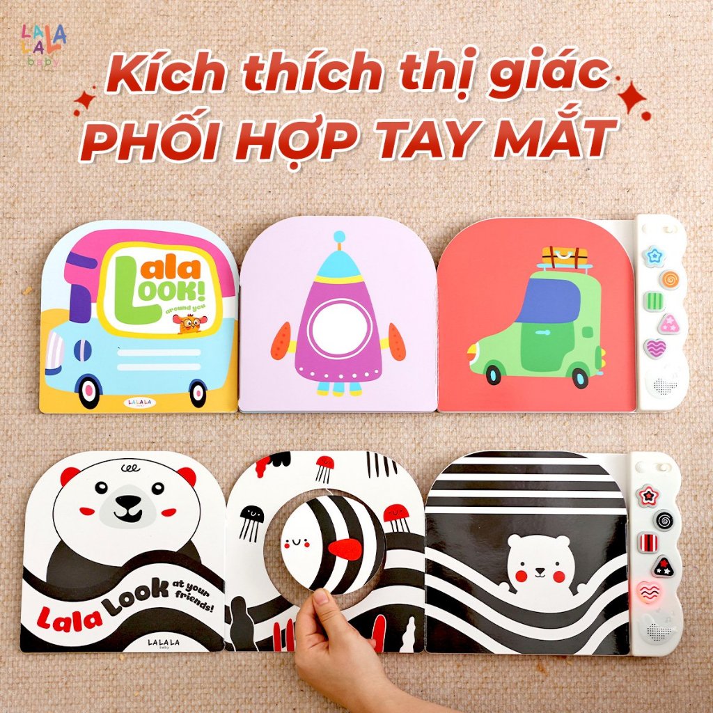 Đồ Chơi Âm Nhạc Kiêm Thẻ Gấp Kích Thích Thị Giác và Thính Giác Trí Não Cho Trẻ Sơ Sinh 0 12 Tháng Lalalook Lalala baby