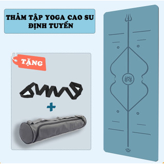 Thảm Tập Yoga Định Tuyến Da PU Kèm Túi Đựng và Dây Buộc Cao Cấp - Tập Gym- Màu Xanh Ngọc( 7 Màu)